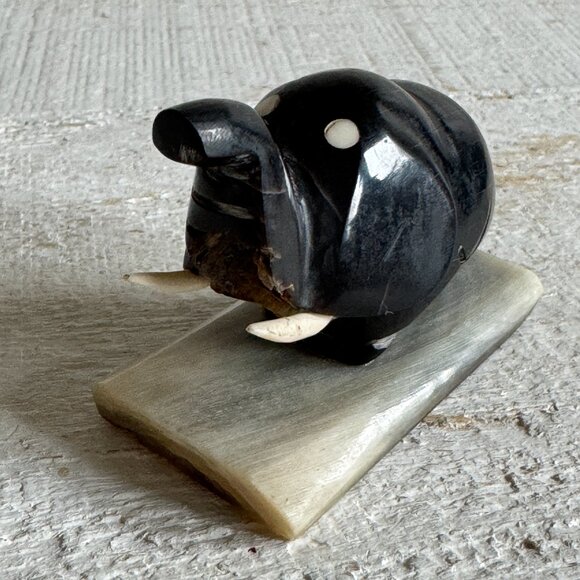 Mini Carved Lucky Elephant Decor - Made in Thailand - Picture 2 of 8